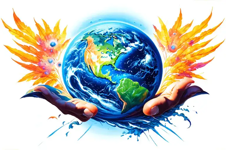planet earth fragile colour tattoo tattoo design idea