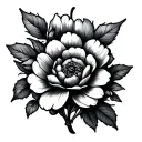 triskele and Hawthorne flowers tattoo design idea