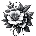 triskele and Hawthorne flowers tattoo design idea