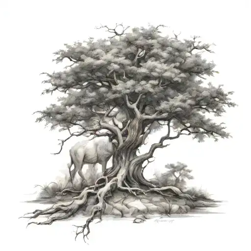 poision tree growing tattoo design idea