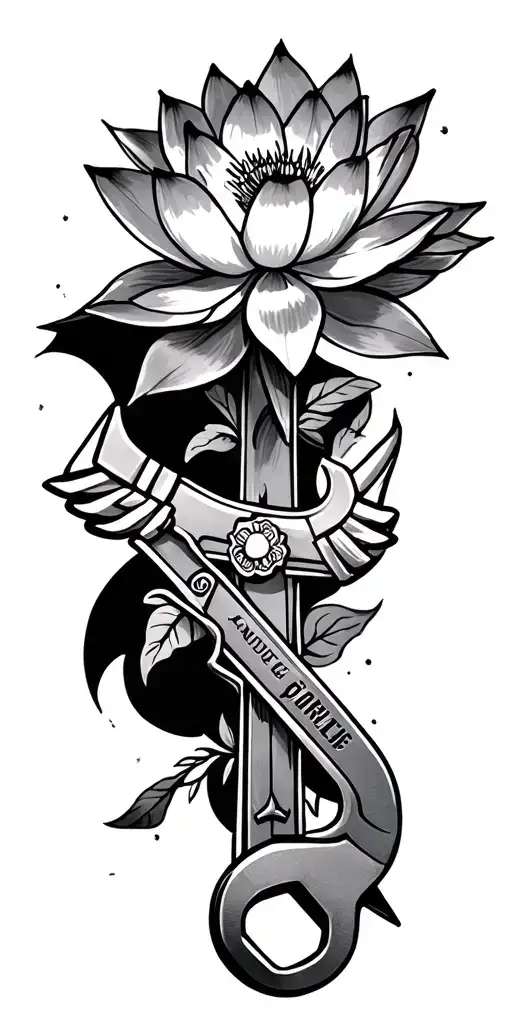 autism,lotus,cross,wrench,air force On the sleeve tattoo design idea