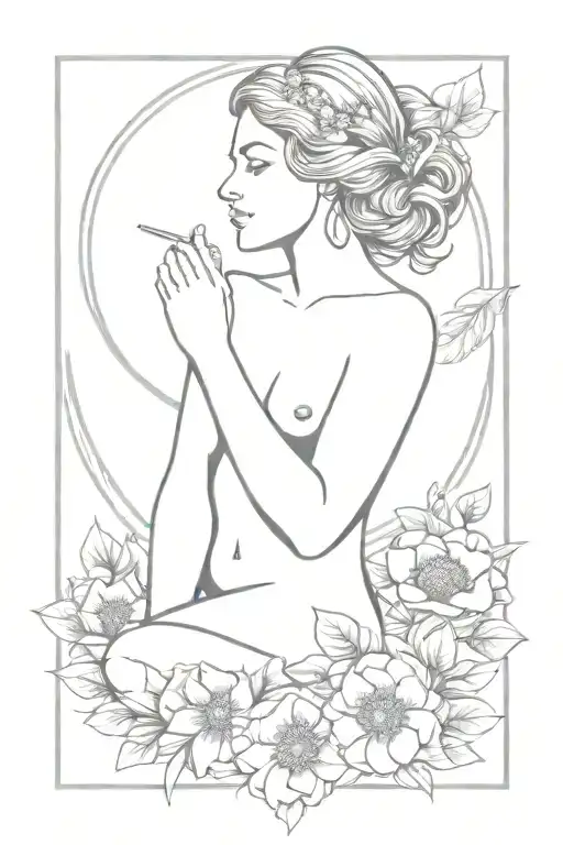 aphrodite goddess tattoo design idea