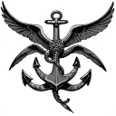 naval Anchors, Shellback Turtle, Swallows sleeve tattoo design idea