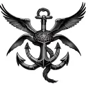 naval Anchors, Shellback Turtle, Swallows sleeve tattoo design idea