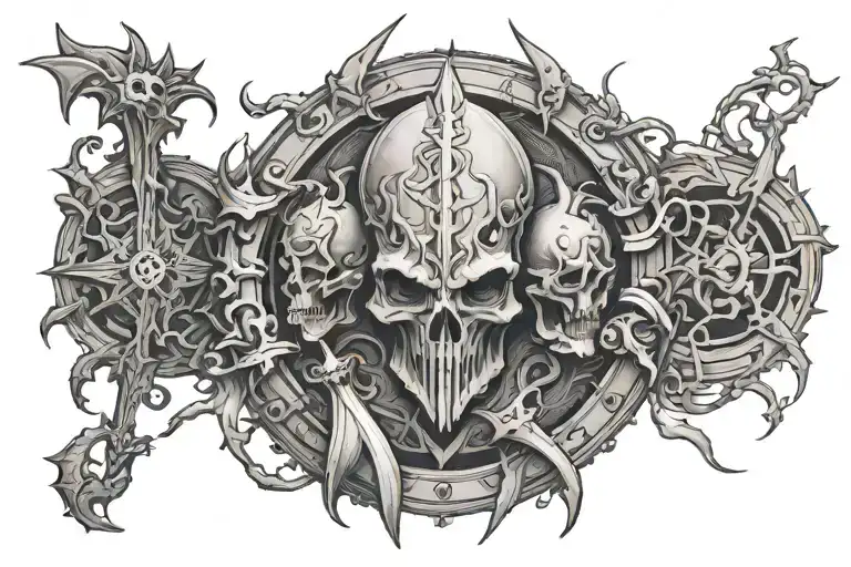 Mea culpa blasphemous game tattoo tattoo design idea