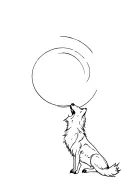 wolf howling at the moon tattoo design idea