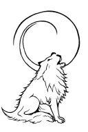 wolf howling at the moon tattoo design idea