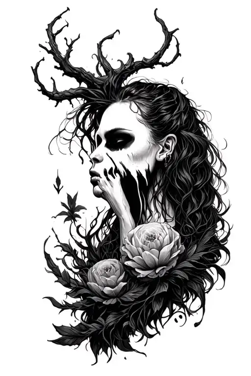 I want a tattoo inspired by I feel the  everblack festering in me album by Lorna Shore tattoo design idea