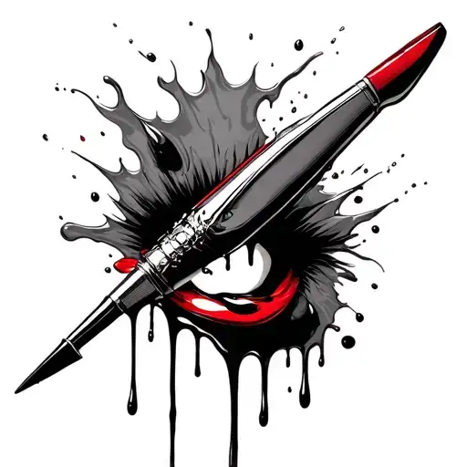 stiletto dripping blood dripping tattoo design idea