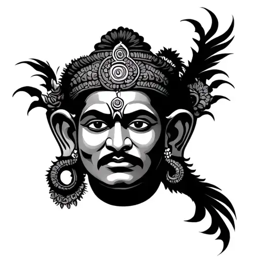 Hanuman Gada tattoo design idea