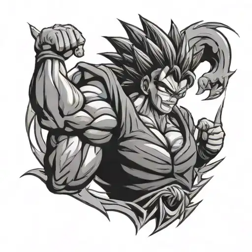saiyan logo tattoo design idea