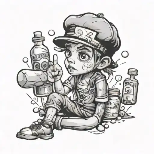 drugs kids tattoo design idea