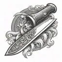 butcher knife tattoo design idea