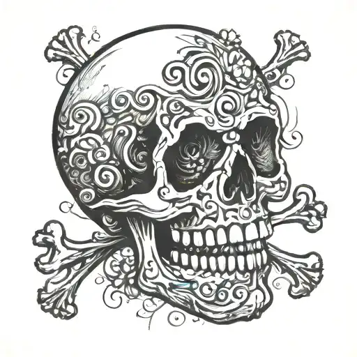 skull that looks like candy tattoo design idea