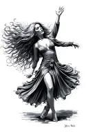 Stevie Nicks dancing gracefully tattoo design idea