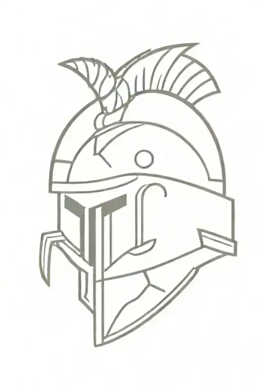 gladiator helmet adorned tattoo design idea