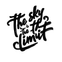 chest tattoo phrase "the sky is the limit" Minimalist Modern Clean Linework Typographic  tattoo design idea