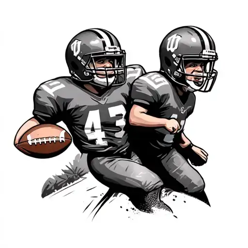 Dad And Son Football tattoo design idea