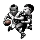 Dad And Son Football tattoo design idea