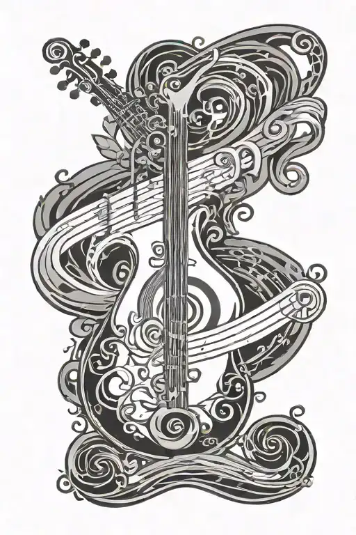 treble clef bass tattoo design idea