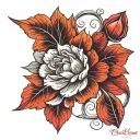 december birth flower tattoo design idea