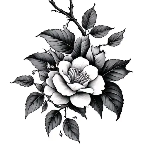 jasmine vine intertwined tattoo design idea