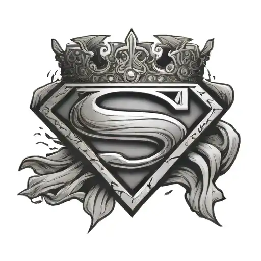 Superman's logo with a crown of a king with no more  tattoo design idea