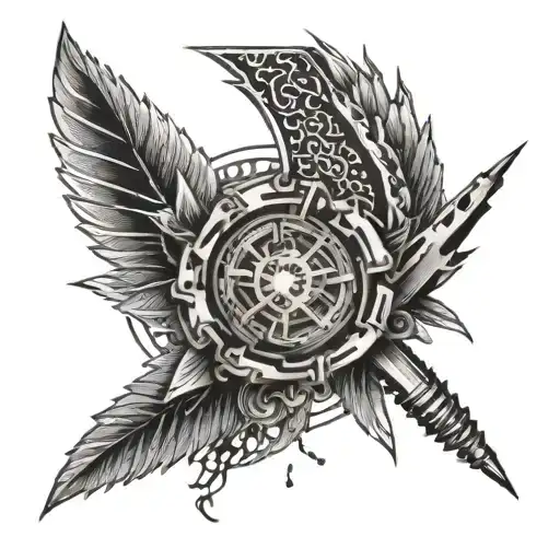 Create a tattoo design featuring brassic slang intertwined with razor blades tattoo design idea