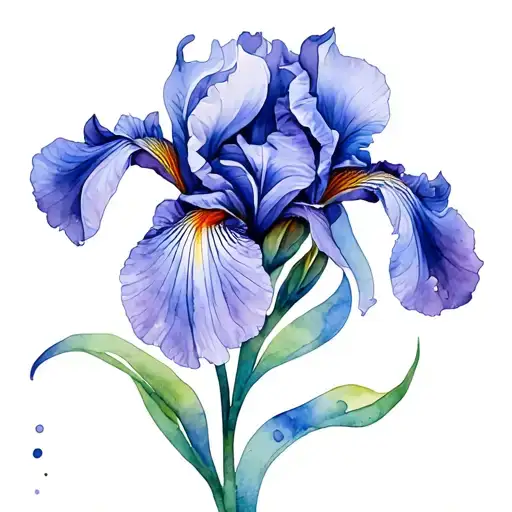 iris pisces sign intertwined tattoo design idea