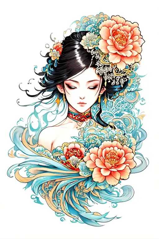 Japanese Neo / tech tattoo design idea