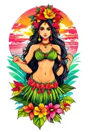 hula girl tattoo design idea