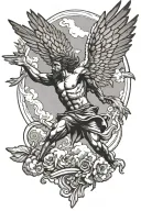 icarus falling from the sky tattoo design idea