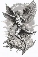 icarus falling from the sky tattoo design idea