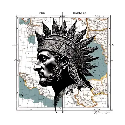 spqr with roman map backround tattoo design idea