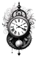 1 kidney pendulum clock tattoo design idea
