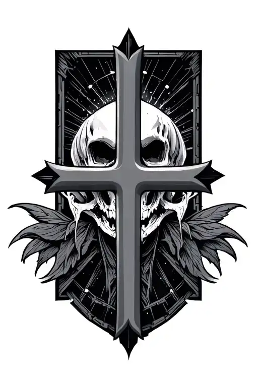 a cyber sigilism cross tattoo tattoo design idea