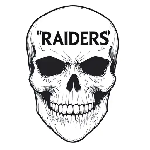 "RAIDERS" skull face tattoo design idea