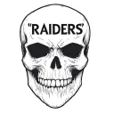 "RAIDERS" skull face tattoo design idea