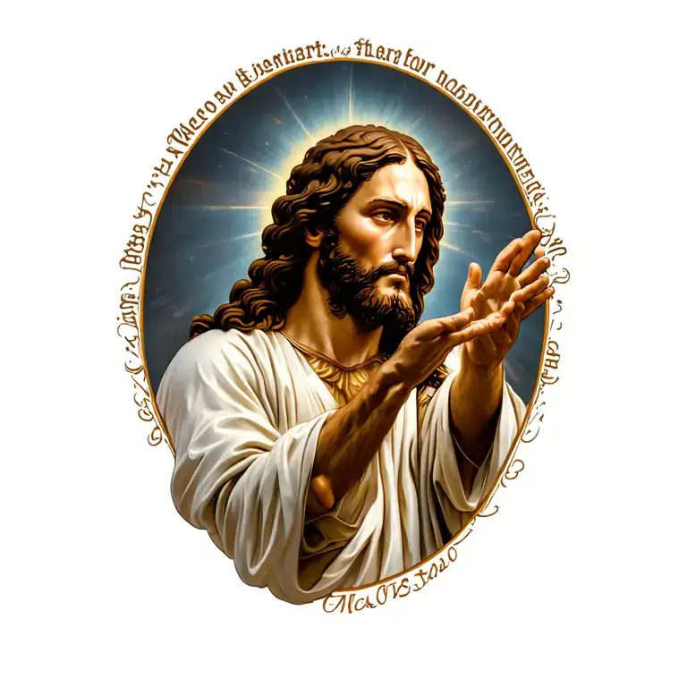 Jesus reaching out to me tattoo design idea