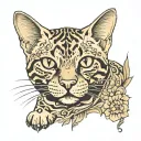 bengal cat tattoo design idea
