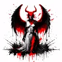 satan angel war tattoo design idea