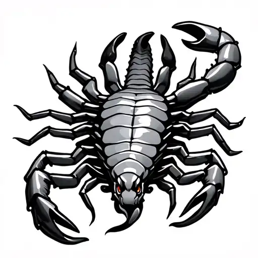 scorpion, Sun sign, drop shadow, 3d tattoo design idea