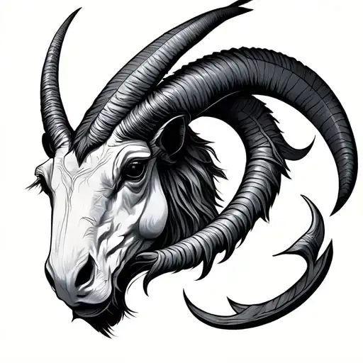 Mining firefigter capricorn zodiac sign tattoo design idea
