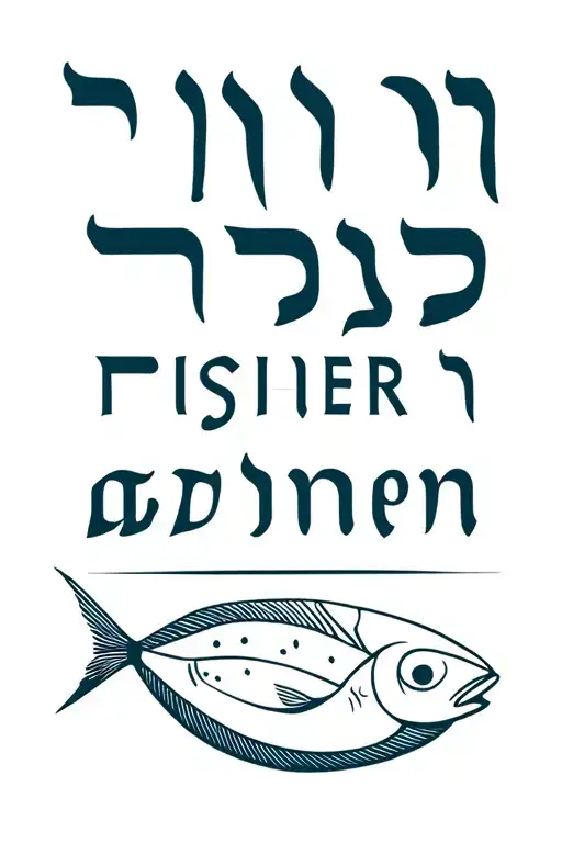 "Fisher of men" hebrew letters fisher of men with a ichthus fish tattoo design idea