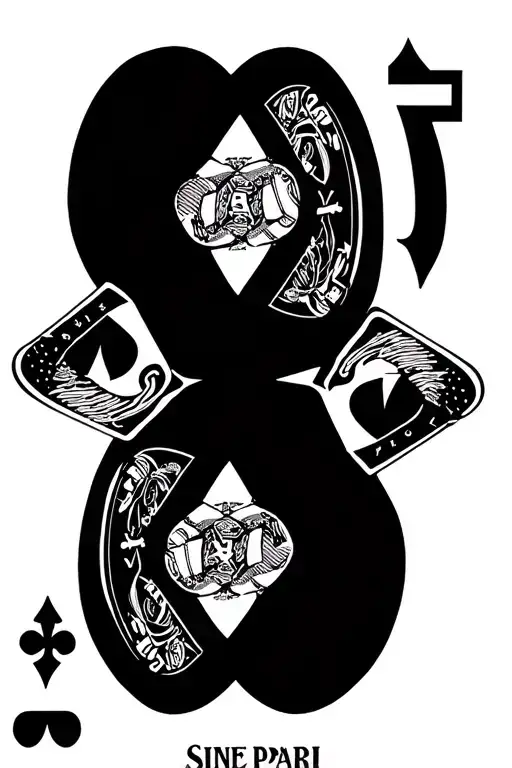 "Sine pari" 7 of spades And 2 of diamonds with the delta force airborne patch in between and on top of the cards  tattoo design idea