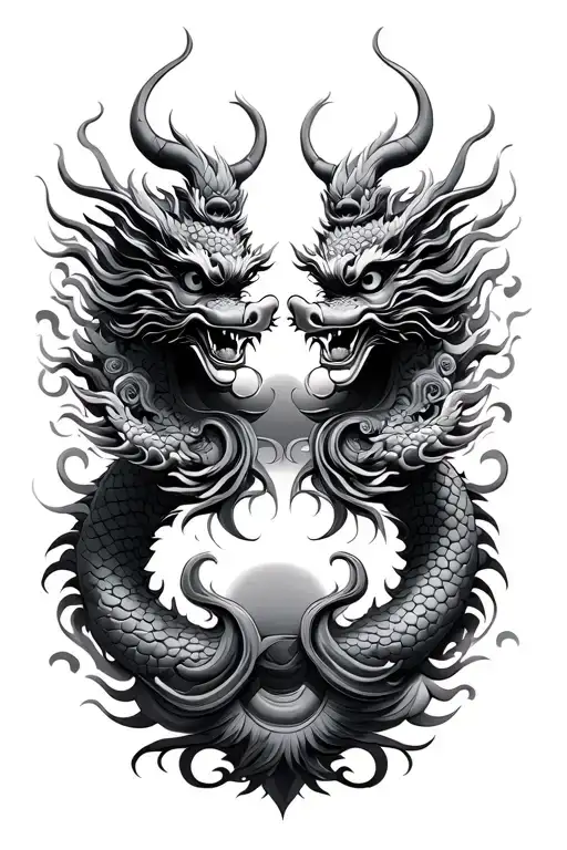Chinese Buddha dragon tattoo design idea