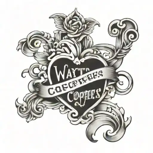 Wyatt and Cooper's names written tattoo design idea