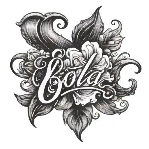 the name Lola in cursive font tattoo design idea