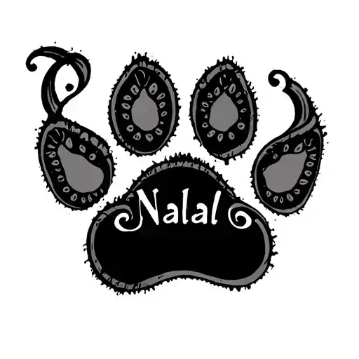 "Nala" paw print tattoo design idea