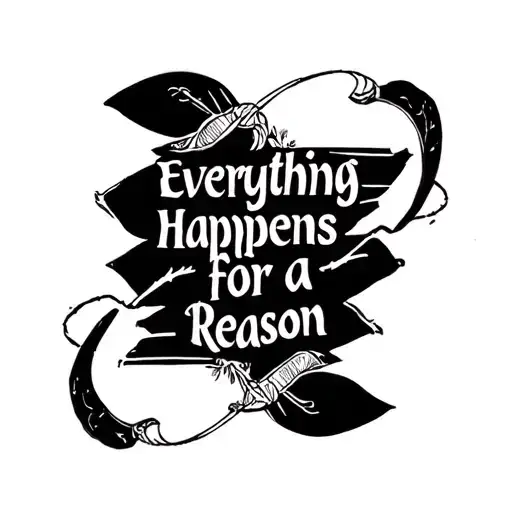 Words "Everything happens for a reason" tattoo design idea